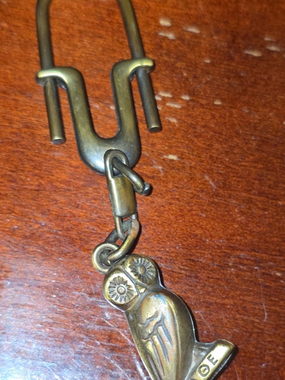 Athenian Owl Horseshoe Keychain Charm - Greek Tetradrachm ΑΘE